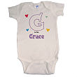 931219X - A is For... Hearts Infant Onesie
